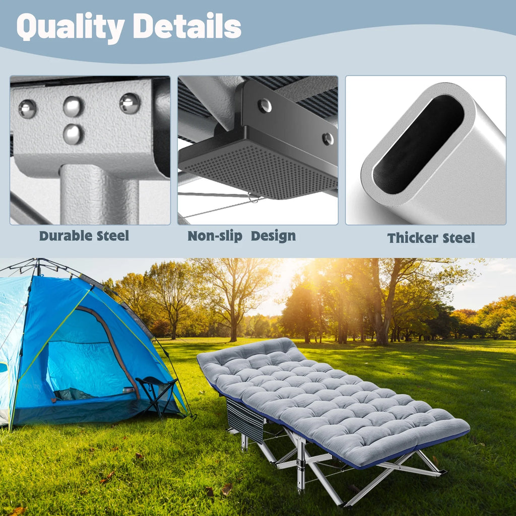 75'' Portable Folding Bed with Mattress & Carrying Bag H3380