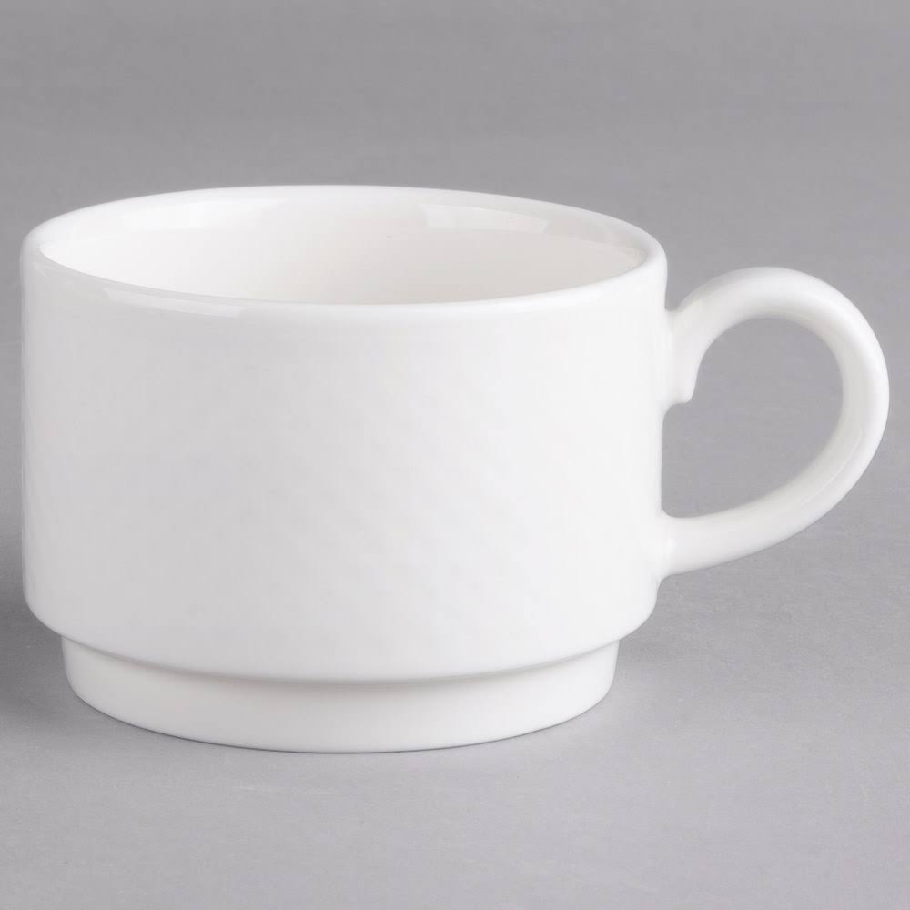 White 6 oz Porcelain Stackable Cup L11456