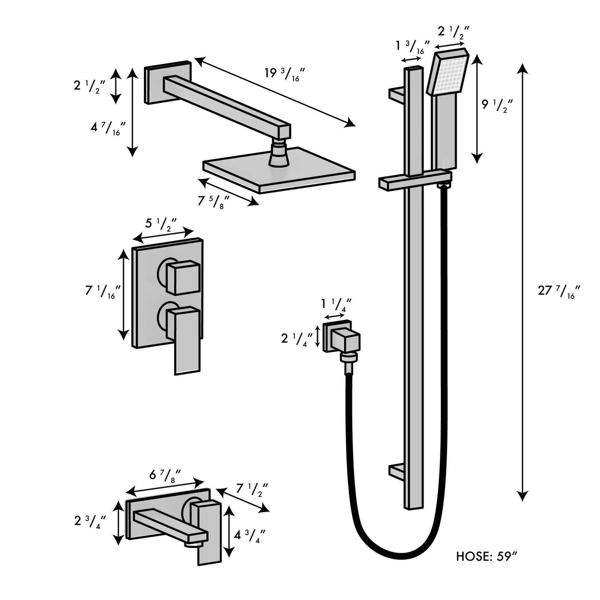 Polished Gold Shower System R142