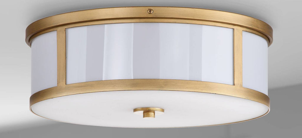 Antique Gold 2-Light Drum Flush Mount E866