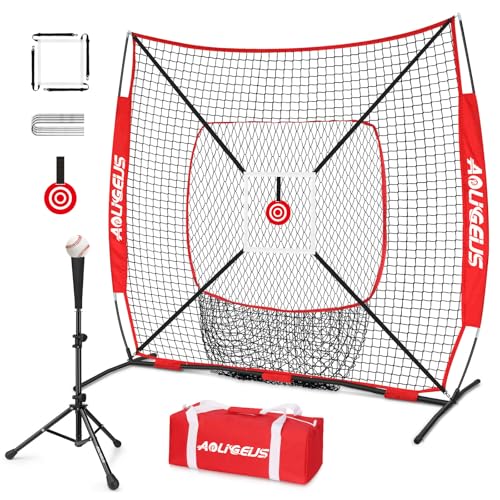 Baseball Softball Practice Net with Batting Tee and Bow Frame H146