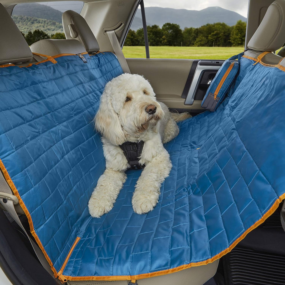 Khaki Heather Charcoal Grey Dog Car Hammock Seat Cover Pack of 2 R5785
