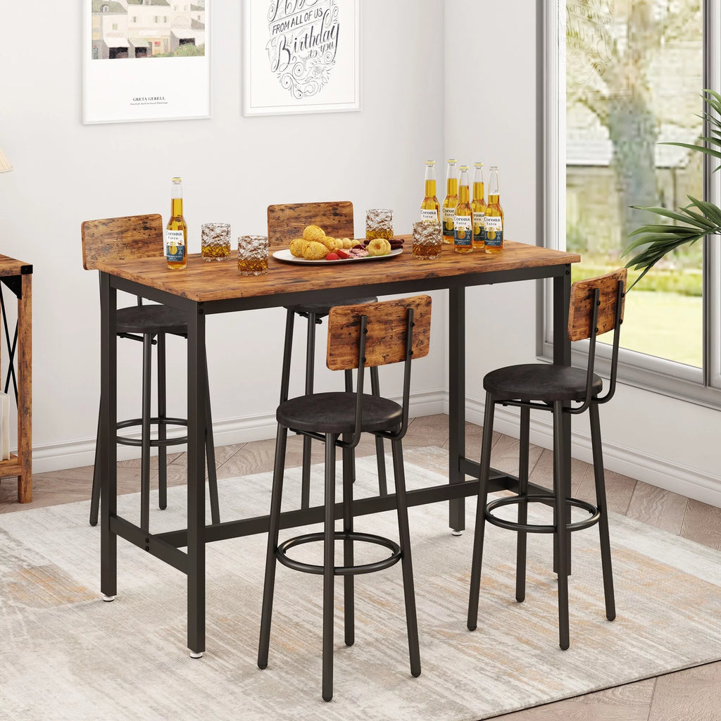 5 Pieces Counter Height Dining Table Set with 4 Stools D574749