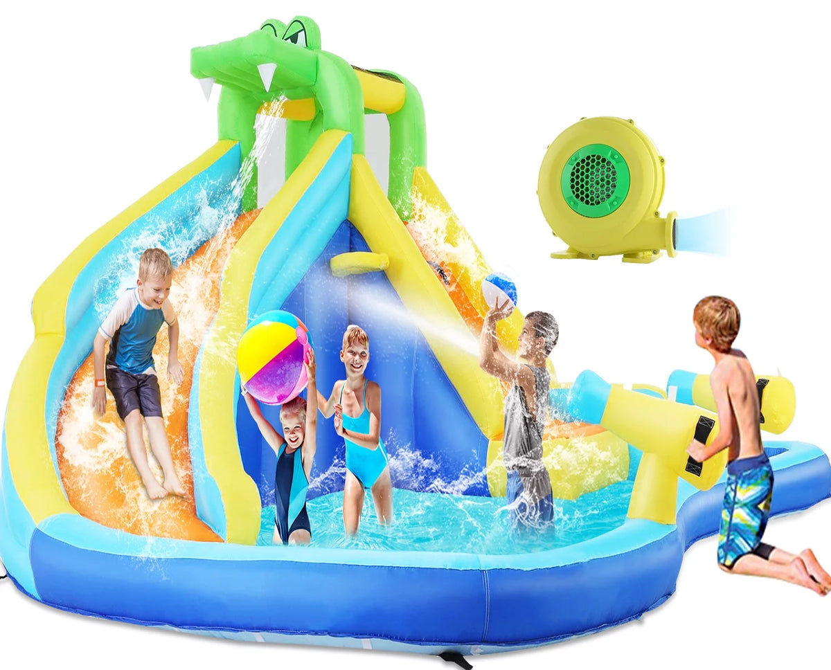 Inflatable Bounce House with Water Slide and Spray Pool K652