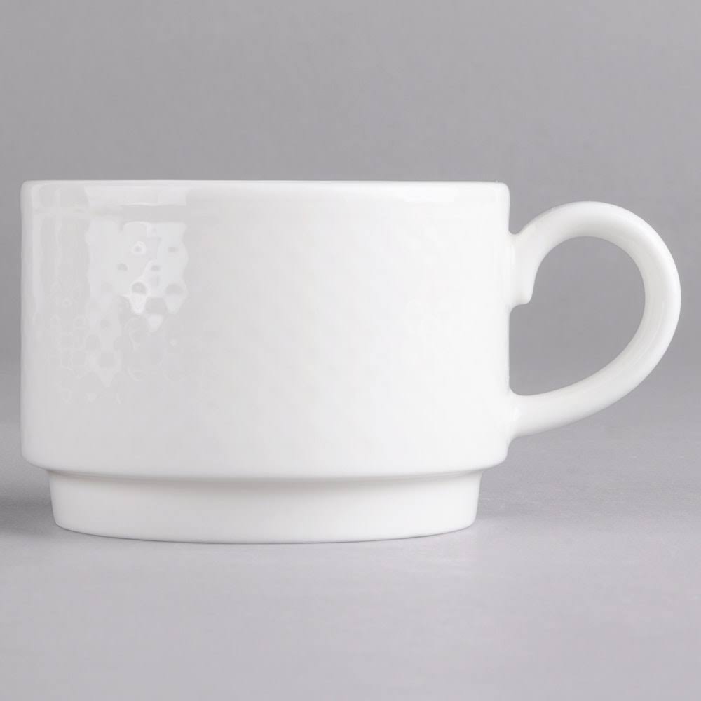 White 6 oz Porcelain Stackable Cup L11456