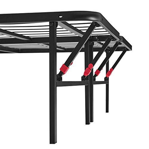 Black Foldable Metal Platform Bed Frame, Full Size, 14 inches High P697625