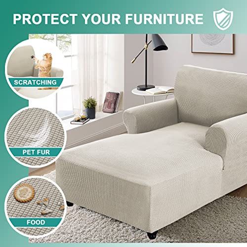 Chaise Lounge Slipcover, Jacquard Stretch, Double Arm, Machine Washable I42113