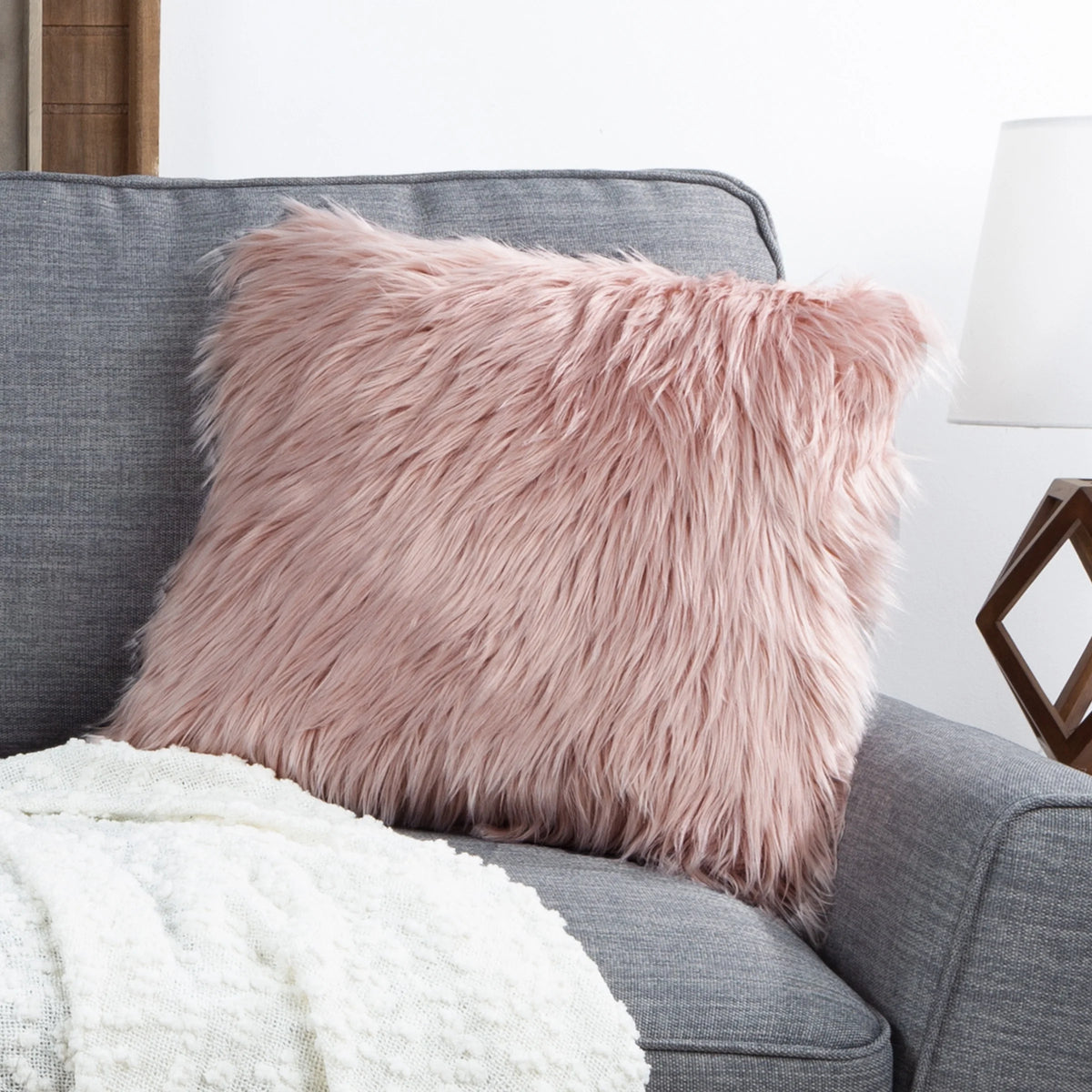 Pink Faux Fur Pillow H773487