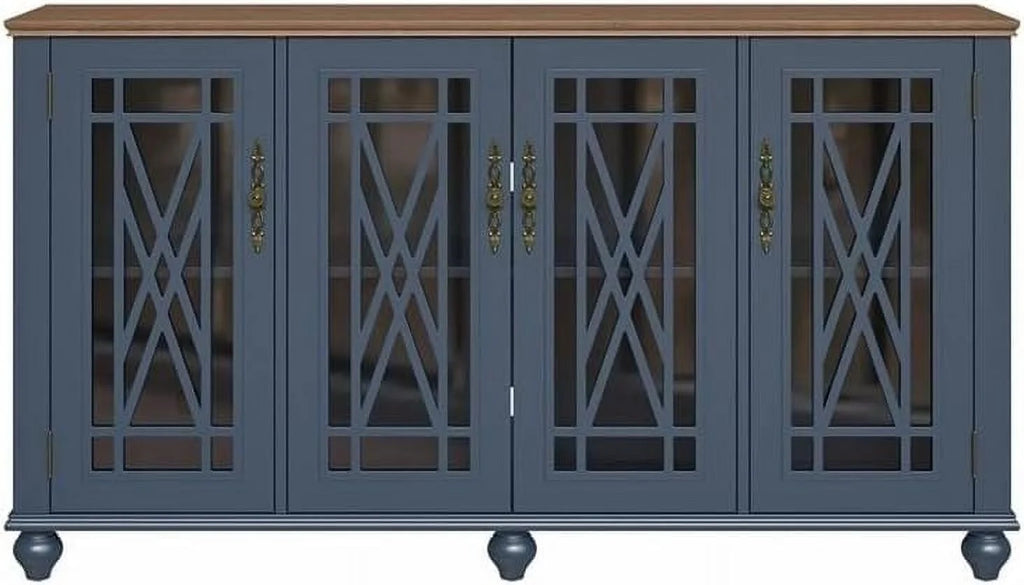 Vintage Wood Kitchen Buffet Sideboard Cabinet E1842