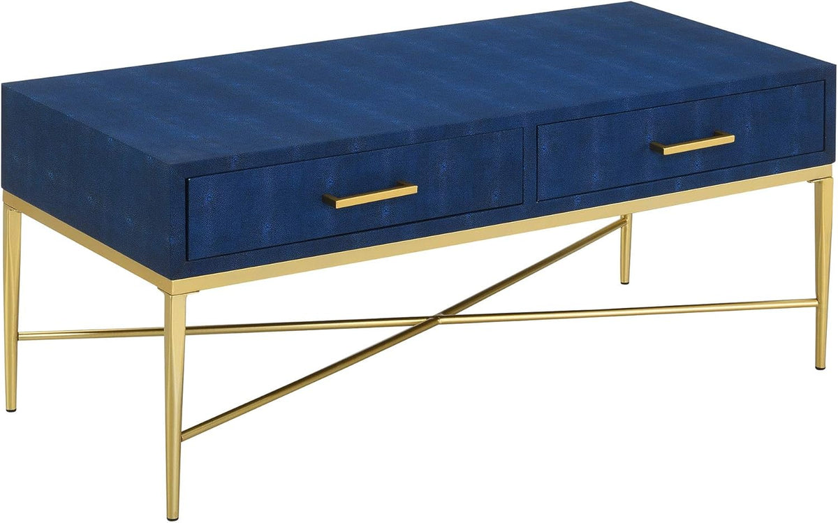 White Scallop Gold Coffee Table T1038