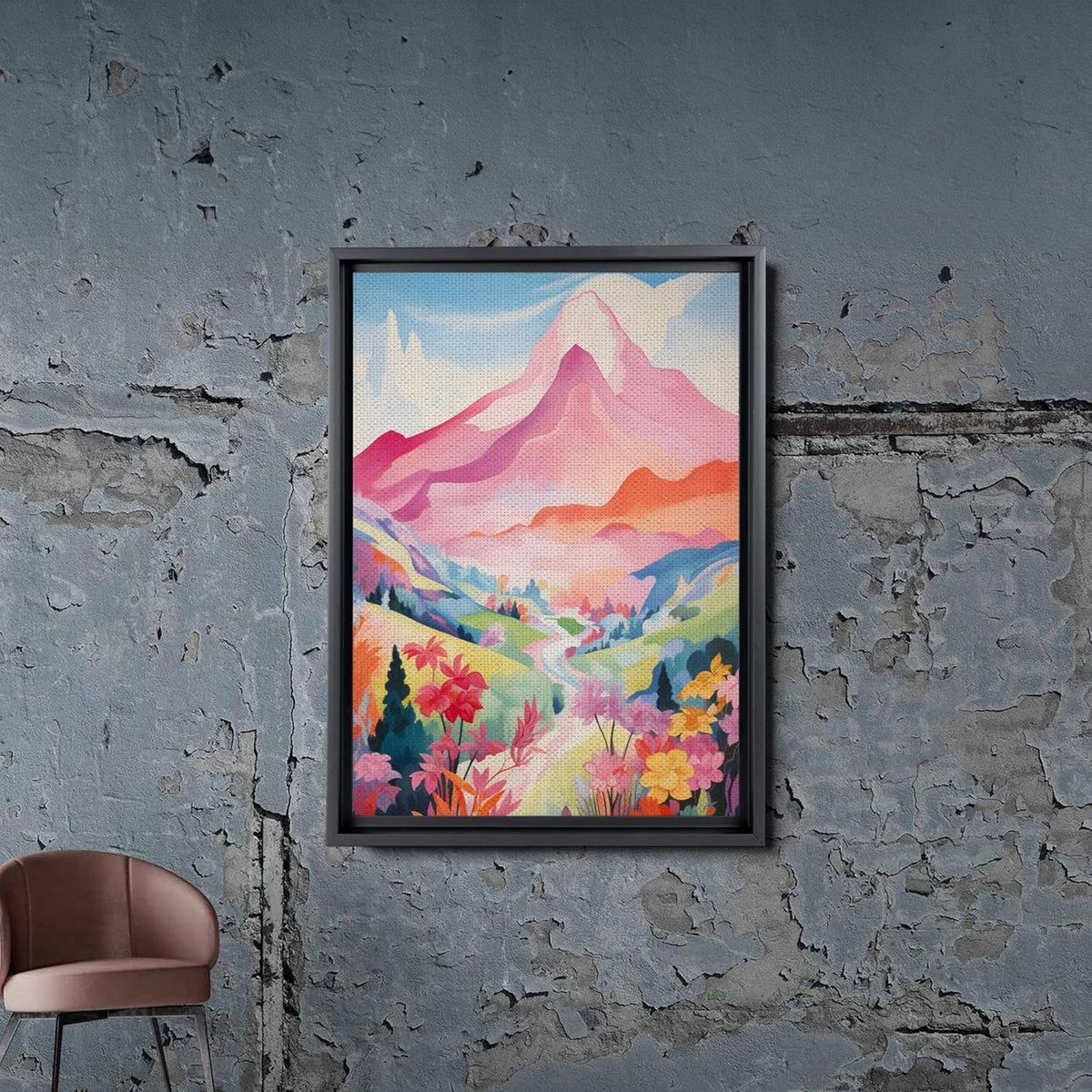 Abstract Mountain Wall Art Canvas Print A756