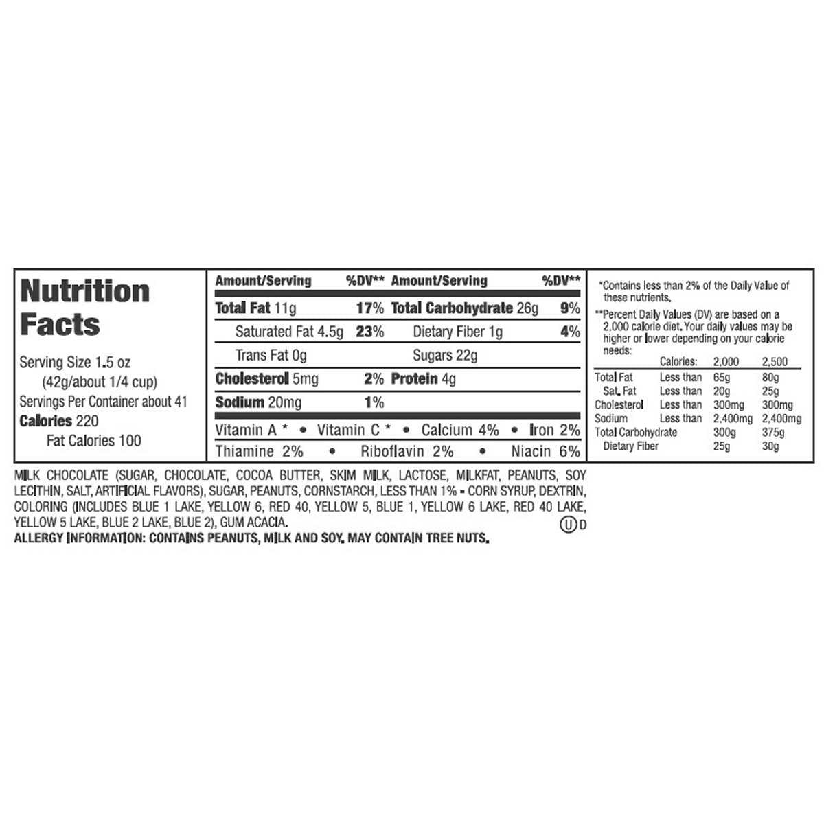 62 Oz Peanut Candy Resealable Bag S48891