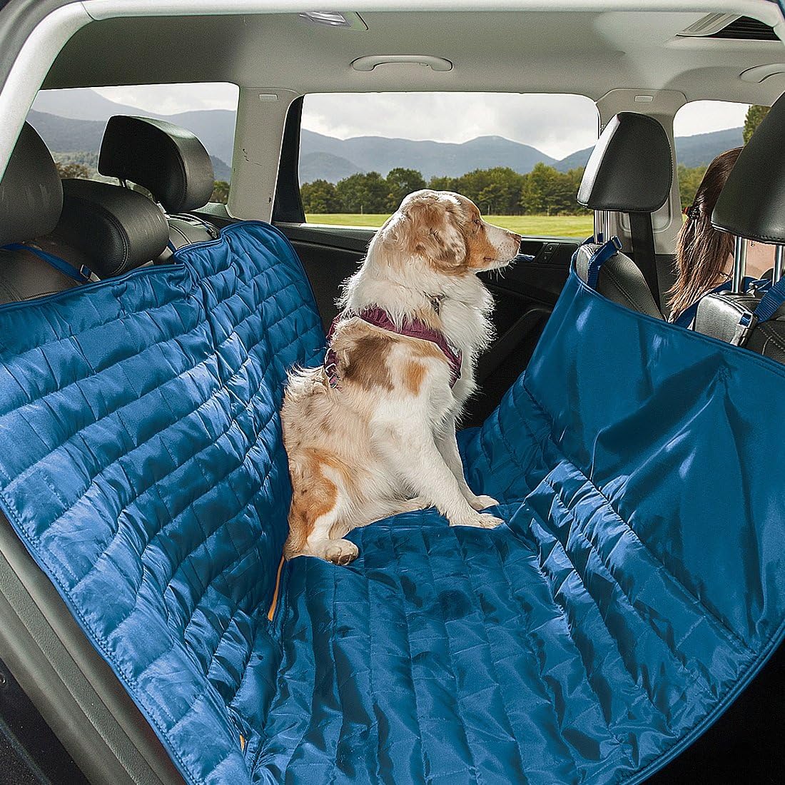 Khaki Heather Charcoal Grey Dog Car Hammock Seat Cover Pack of 2 R5785