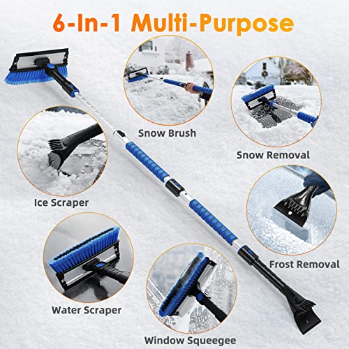 3 in 1 Extendable Ice Scraper Snow Brush with Squeegee J4678
