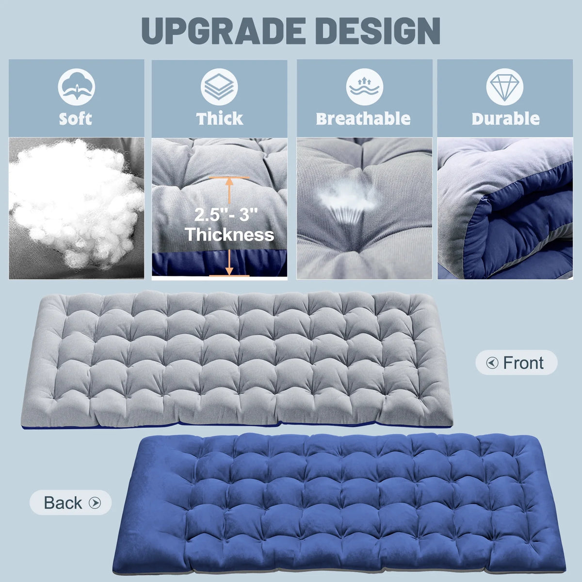 75'' Portable Folding Bed with Mattress & Carrying Bag H3380
