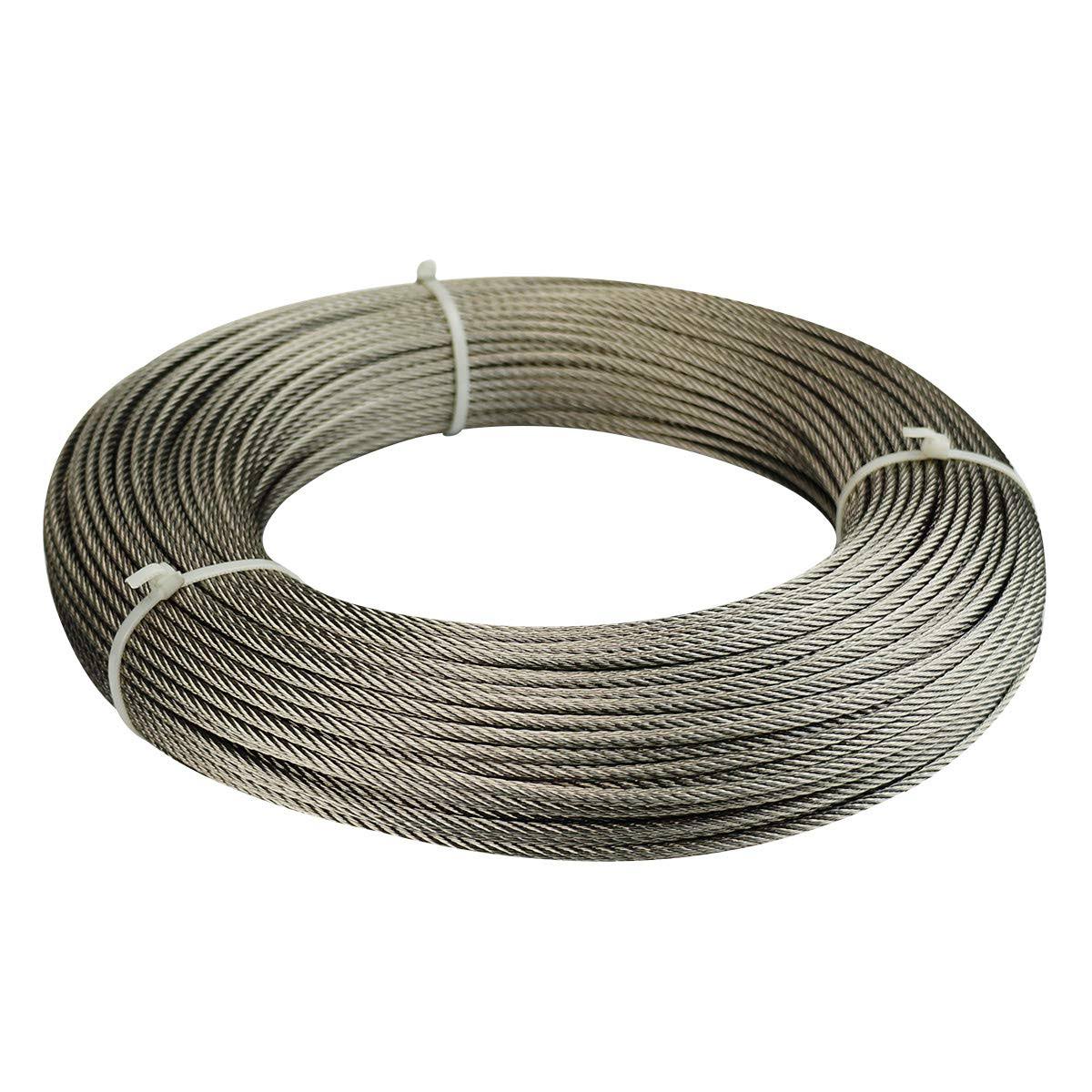 Stainless Steel Cable 1/8 Inch T316 Marine Grade Wire Rope 7x7 Strands Y98552