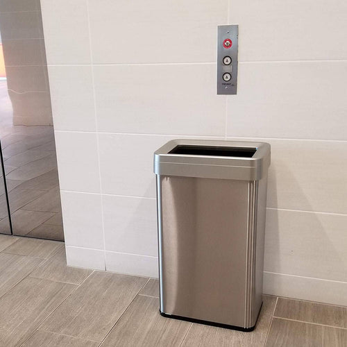 18 Gallon Stainless Steel Open Top Rectangular Trash Can J829