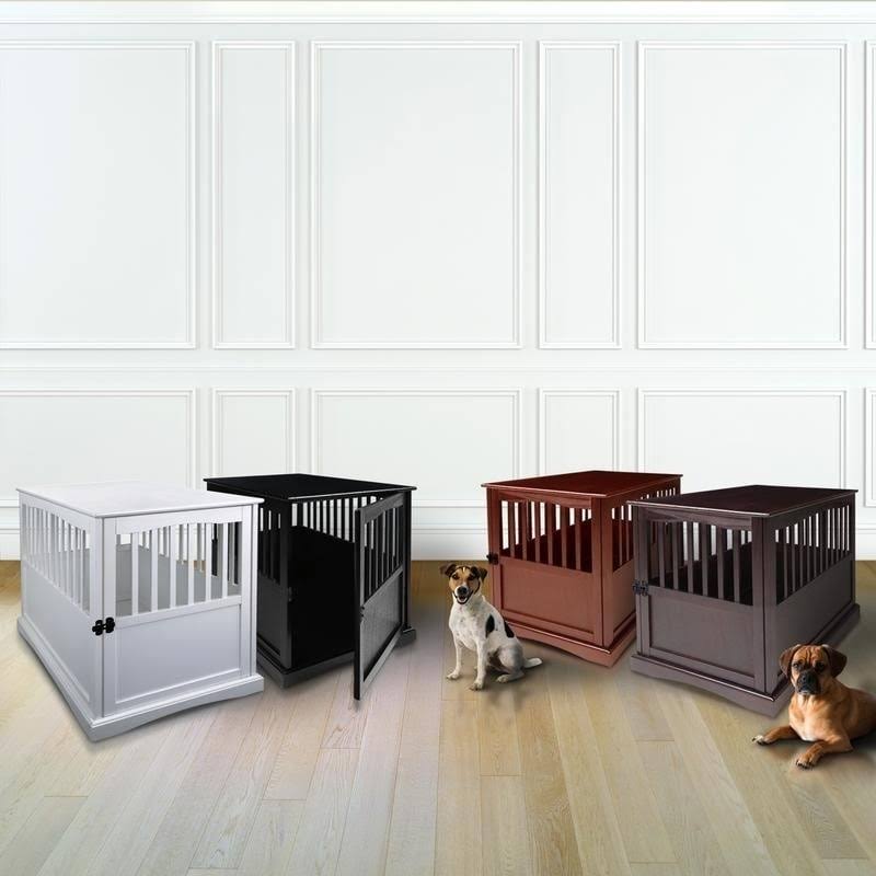 Walnut Pet Crate End Table J730