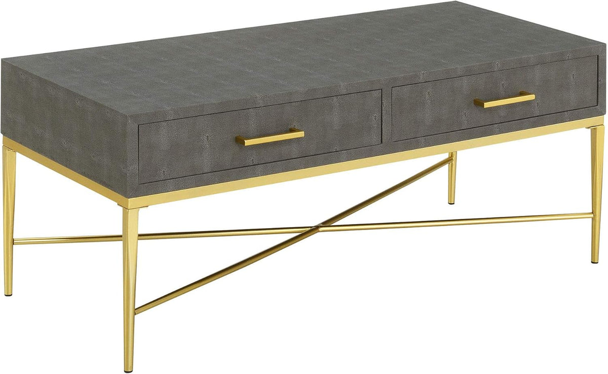 White Scallop Gold Coffee Table T1038