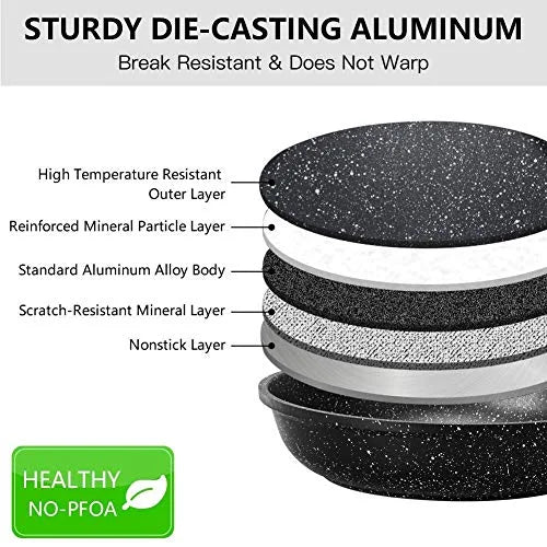 9.5 Inch Nonstick Induction Frying Pan with Lid J8943