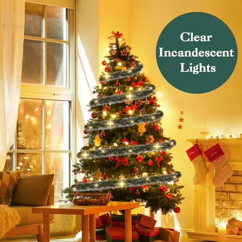 15FT Lighted Artificial Christmas Garland with Lights 2 Pack E80251