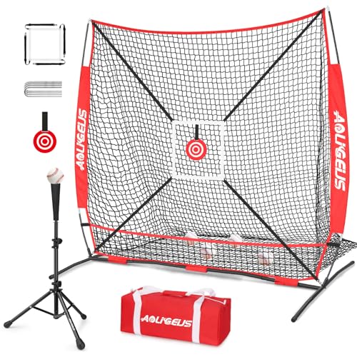 Baseball Softball Practice Net with Batting Tee and Bow Frame H146