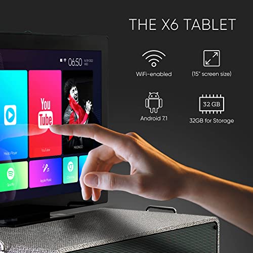 2 Wireless Microphones Bluetooth Portable PA Speaker System with 15" Touch Tablet H176