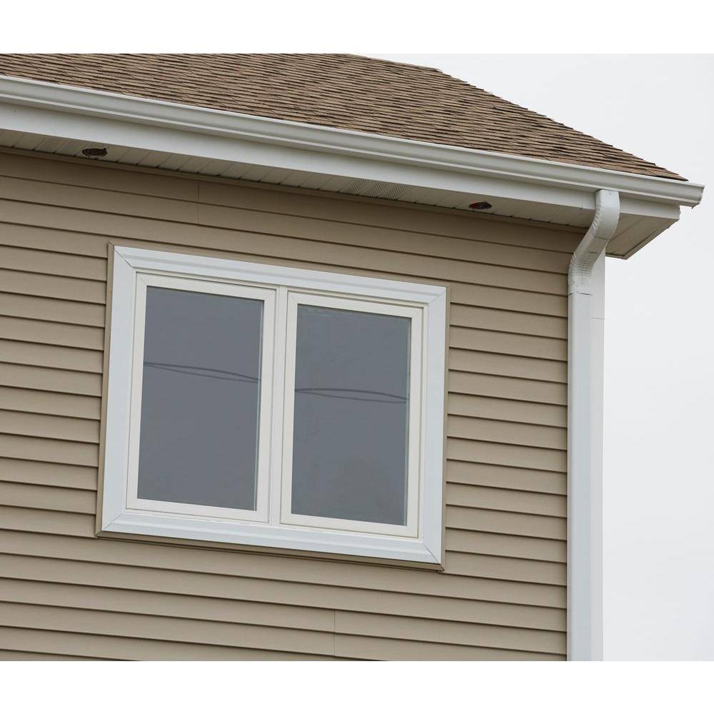 White Vinyl Casement Window with Screen B242