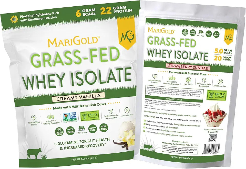 Grass-fed Whey Protein Isolate Powder - Vanilla and Strawberry Bundle M209248