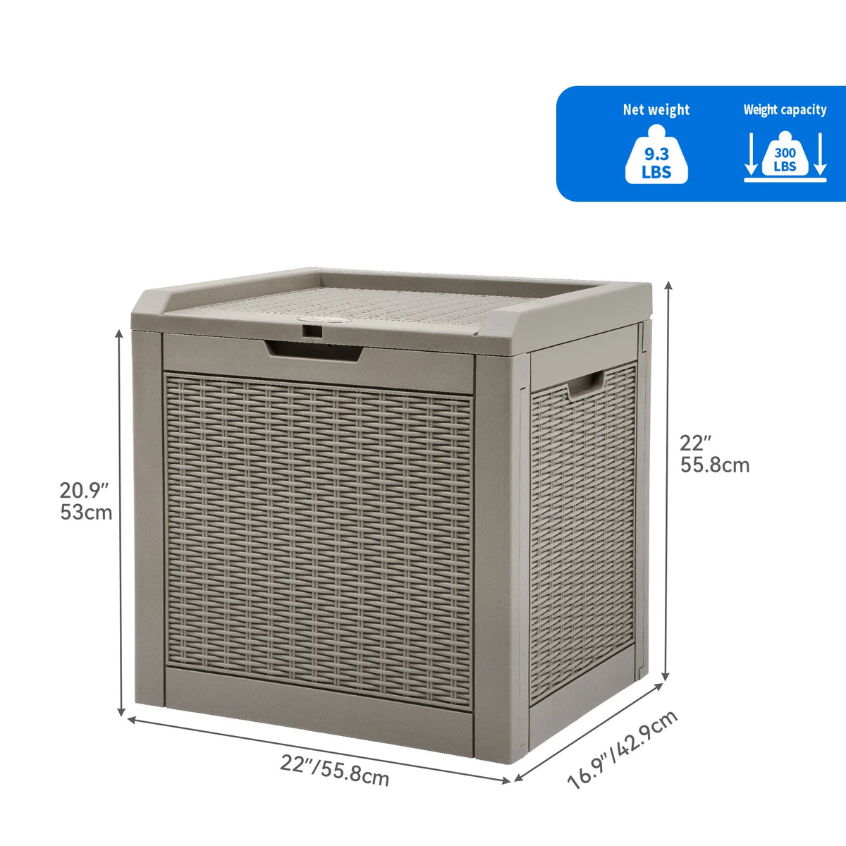 32 Gallon Waterproof Resin Rattan Deck Box B349