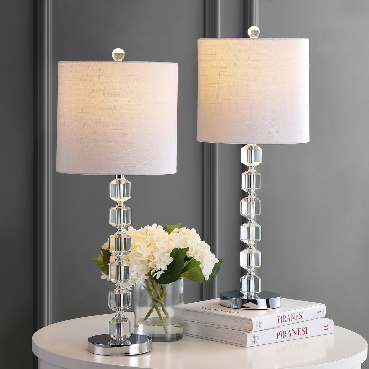 27.5 in. Chrome/Clear LED Table Lamp P319