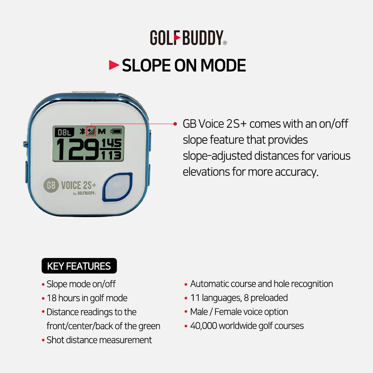Blue Talking GPS Rangefinder with Slope Mode D222