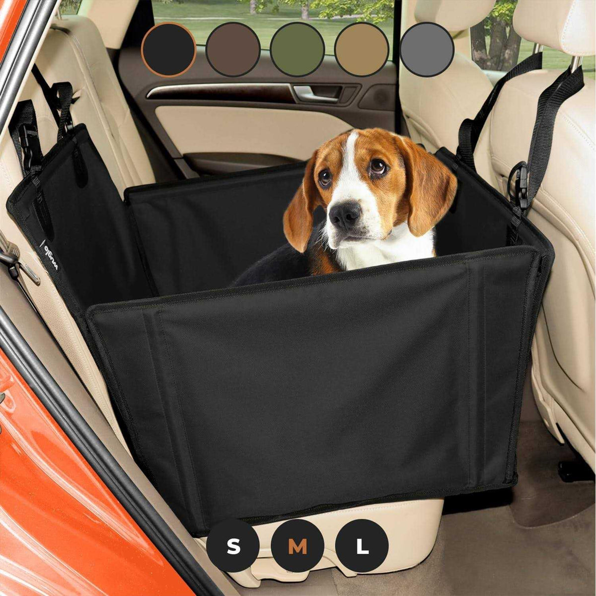 Extra Stable Dog Car Seat for Medium-Sized Dogs with 4 Fastening Straps P5518