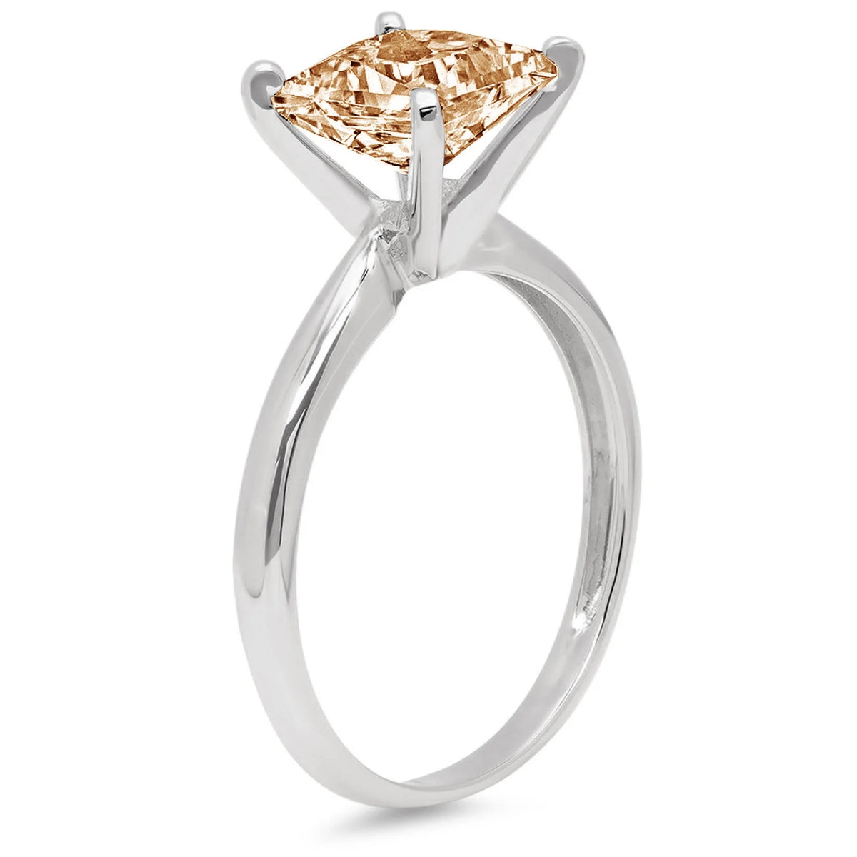 Champagne Simulated Diamond Princess Cut Ring C85602