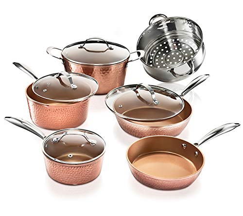 Hammered Pots, Pans and Frying Pan Set Q630