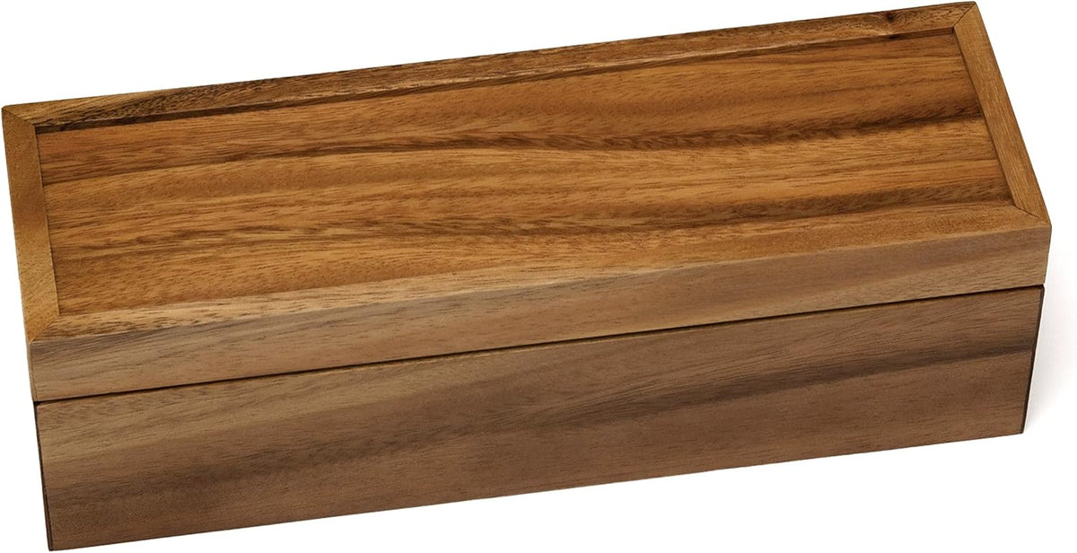 Acacia Wood Tea Box with 4 Sections T457900