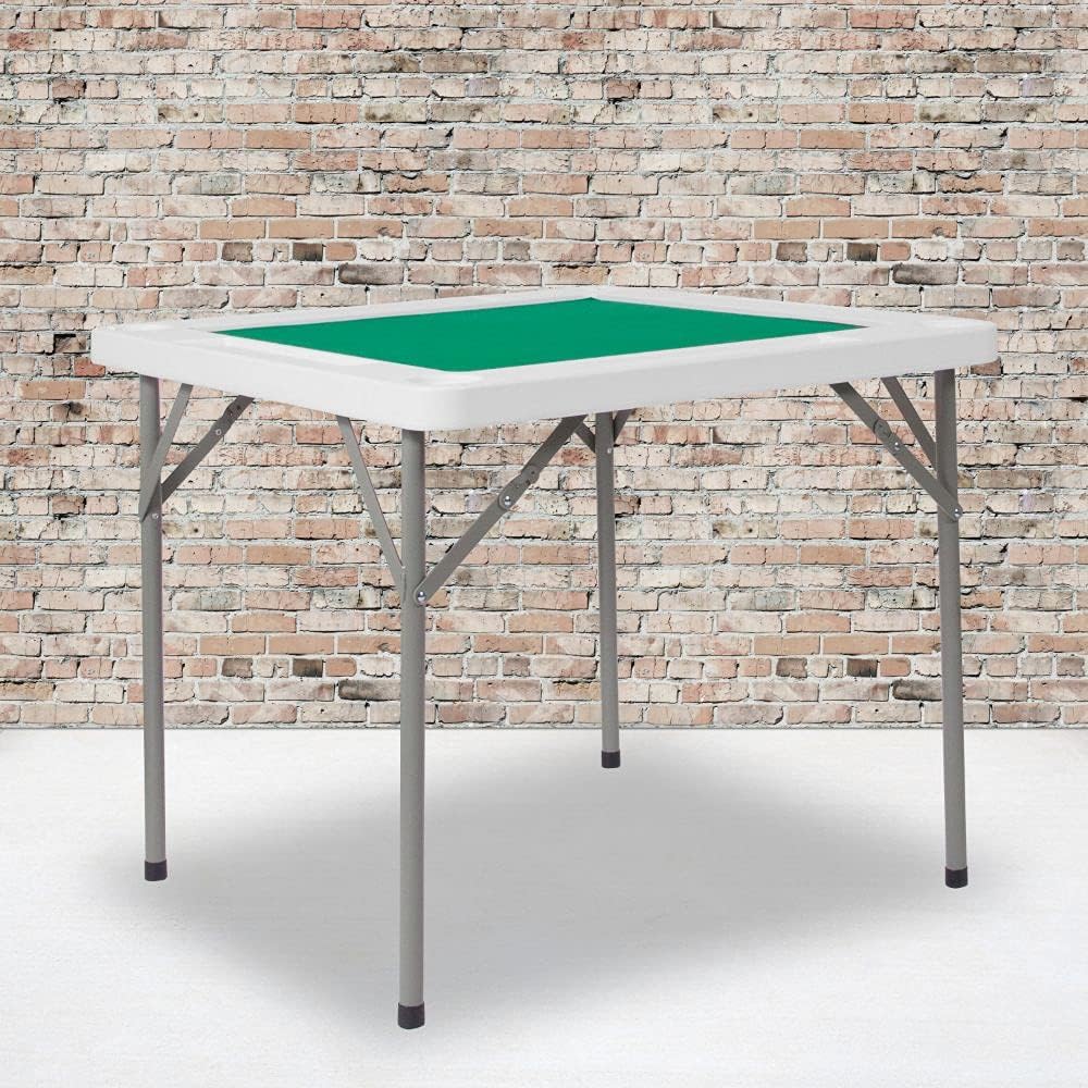 Green 4-Player Folding Card Game Table with Cup Holders A50808