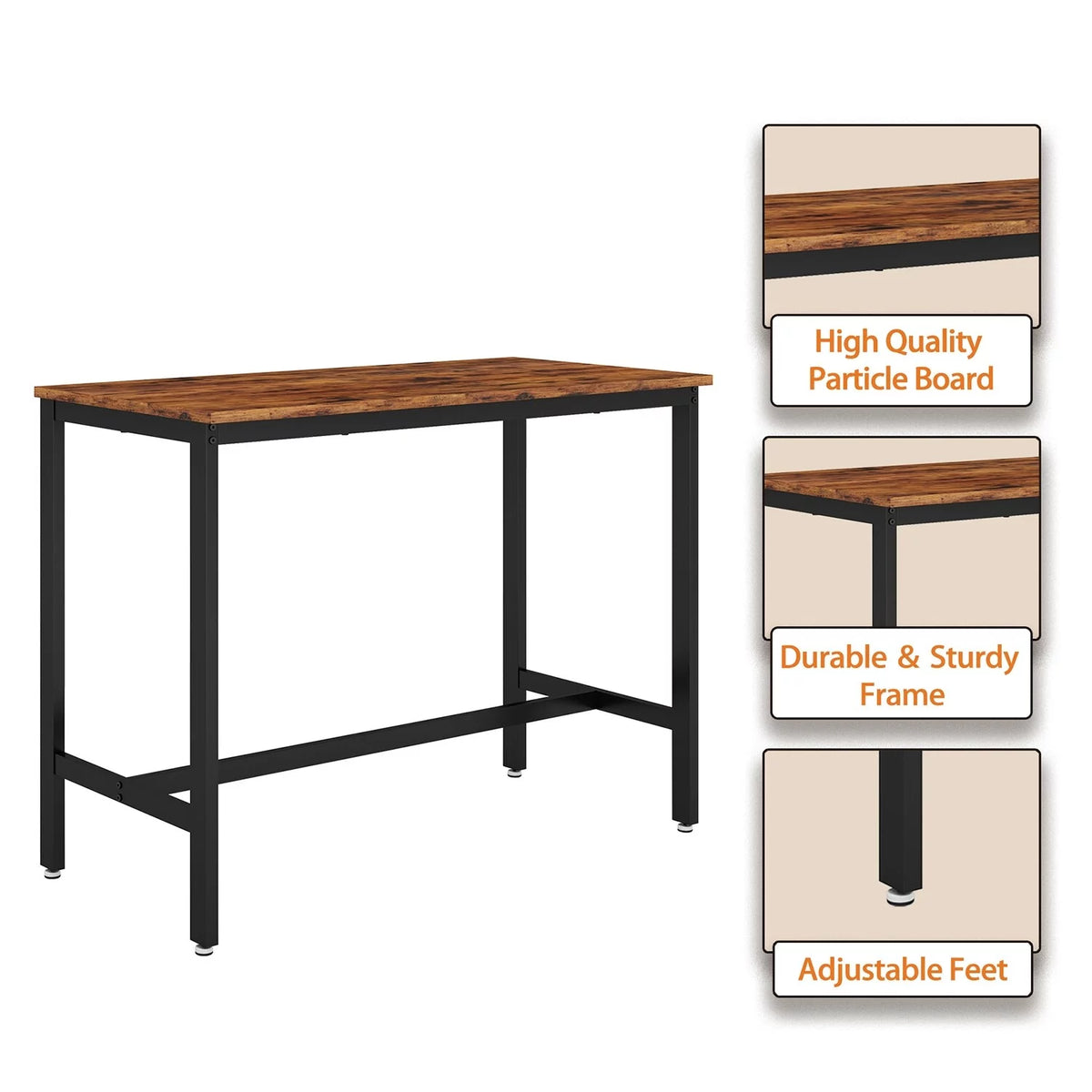 5 Pieces Counter Height Dining Table Set with 4 Stools D574749