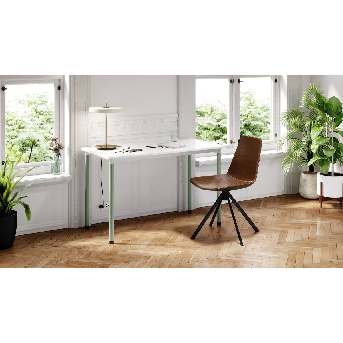 White/Sage Office Desk P22286