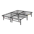 Black Foldable Metal Platform Bed Frame, Full Size, 14 inches High P697625