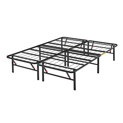 Black Foldable Metal Platform Bed Frame, Full Size, 14 inches High P697625