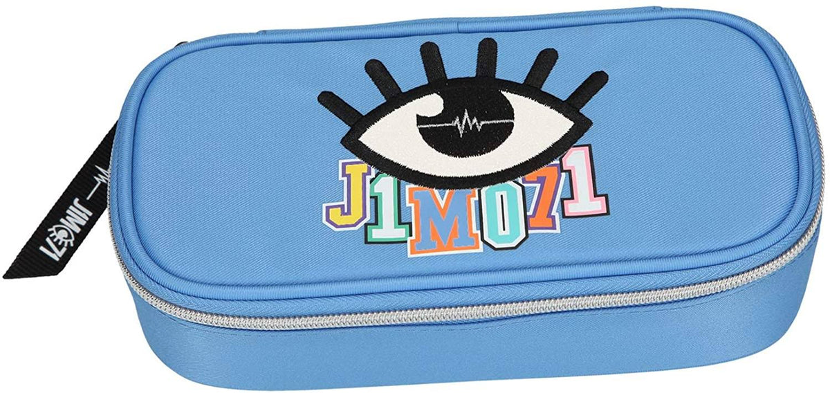 Azure Blue Pencil Case with Pen Loops and Protractor Compartment G7201