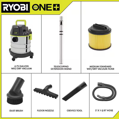 18V Cordless 4.75 Gallon Wet/Dry Vacuum Q1287