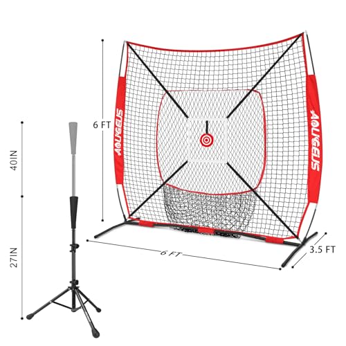 Baseball Softball Practice Net with Batting Tee and Bow Frame H146