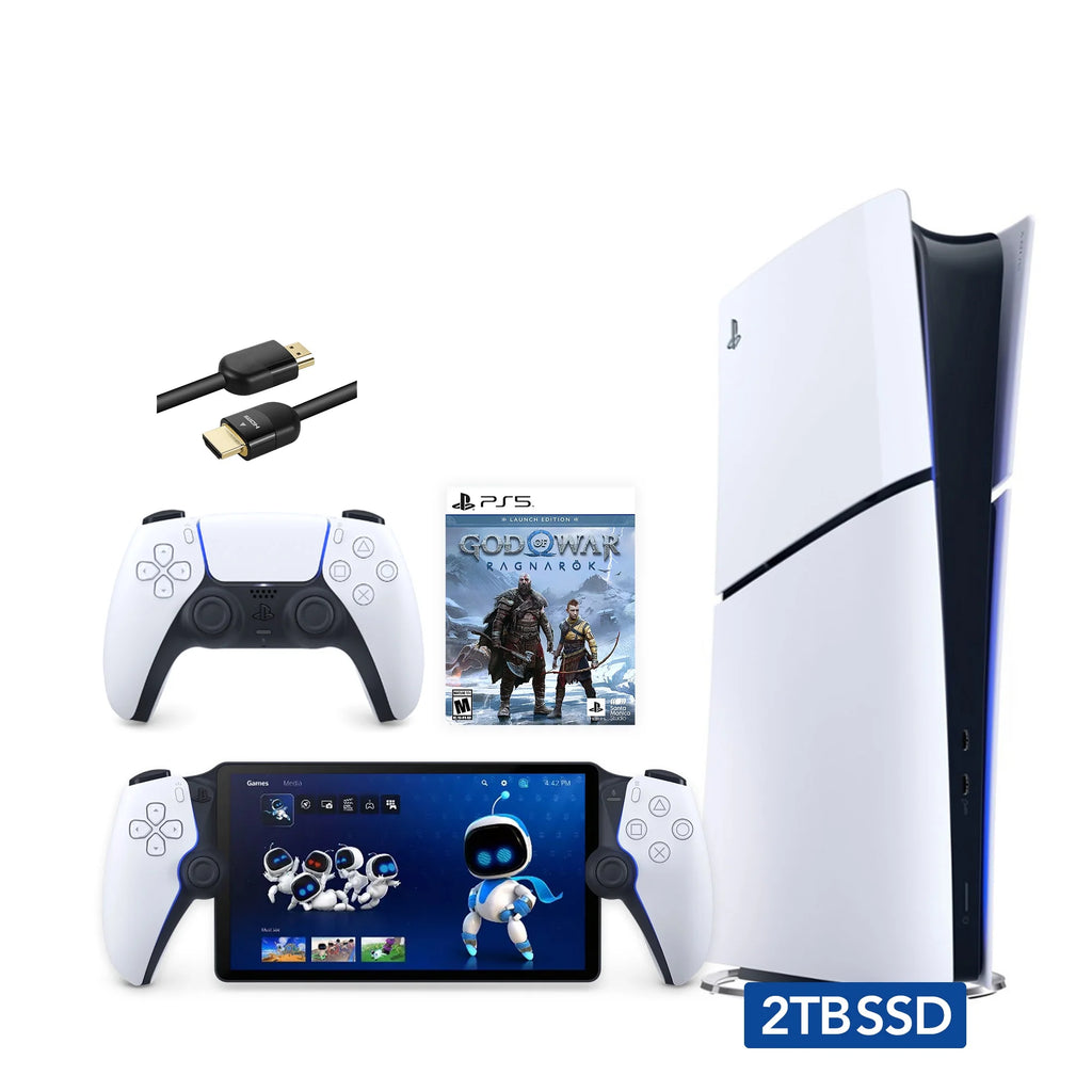 White 2TB Digital Edition PlayStation 5 Gaming Console with Portal Remote Player and 8K HDMI Cable X6271