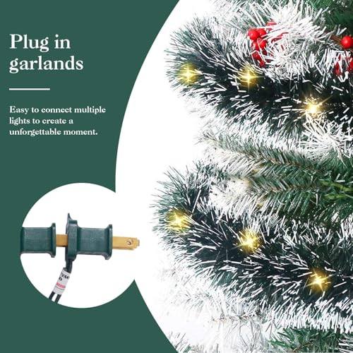 15FT Lighted Artificial Christmas Garland with Lights 2 Pack E80251