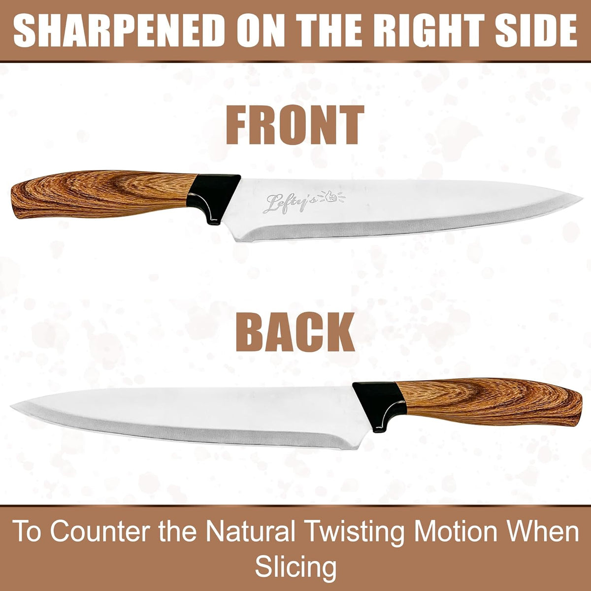 Left Handed Chef Knife - Stainless Steel Blade P750314