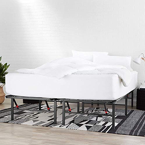 Black Foldable Metal Platform Bed Frame, Full Size, 14 inches High P697625
