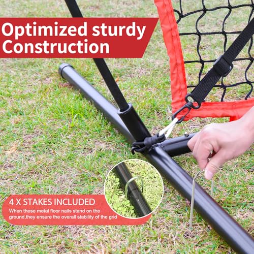 Baseball Softball Practice Net with Batting Tee and Bow Frame H146
