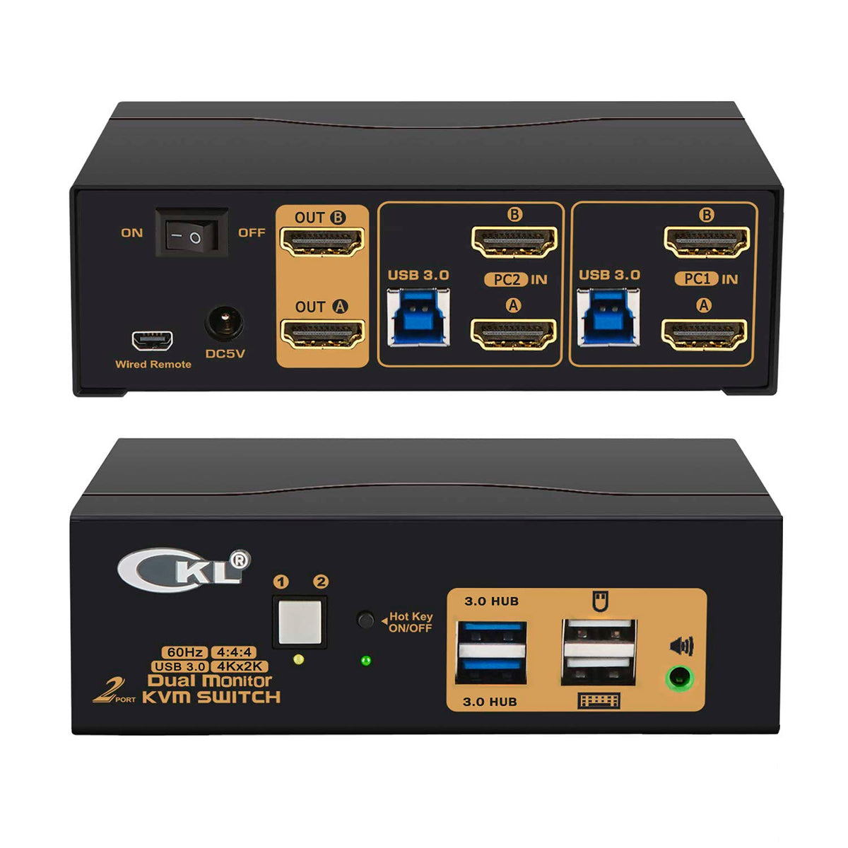 2x2 HDMI KVM Switch Dual Monitor USB 3.0 4K 60Hz L981840